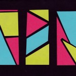 Geometric Magic card.  '80s-theme party invitation.
