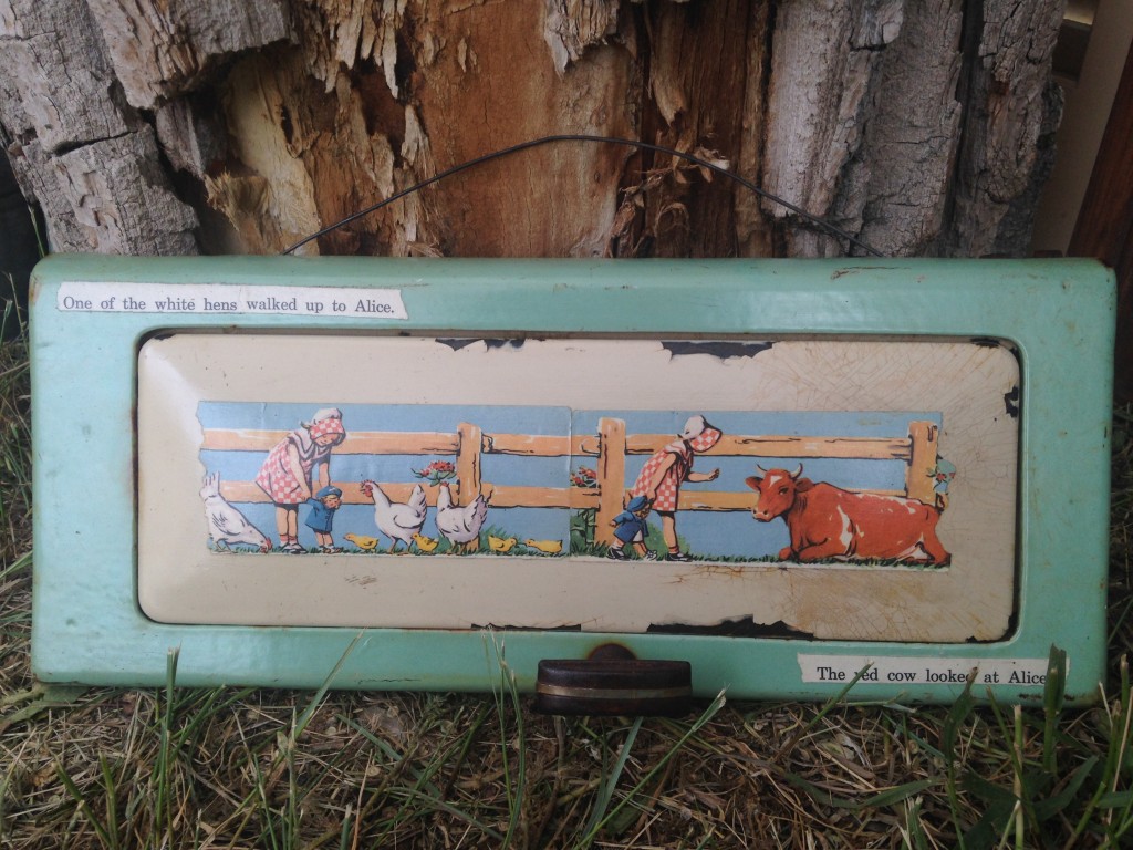 Decoupage on old stove door