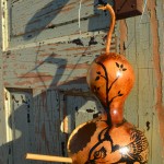 Hand-Painted Gourd bird house