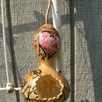 Hand-Painted and Decoupaged Gourd bird house