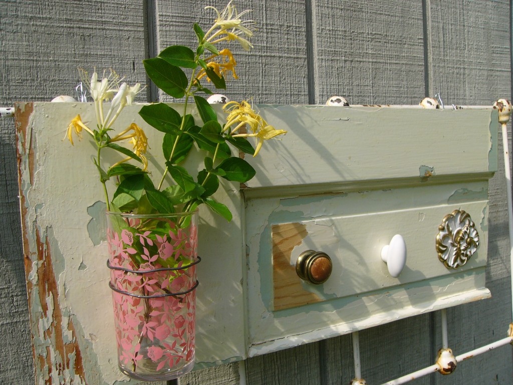 Pink Glass vase and hanger