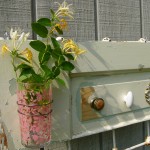 Pink Glass vase and hanger