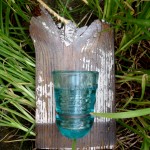 Blue Glass Insulator vase/candelabra
