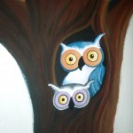 Owls in tree mural (unfinished)